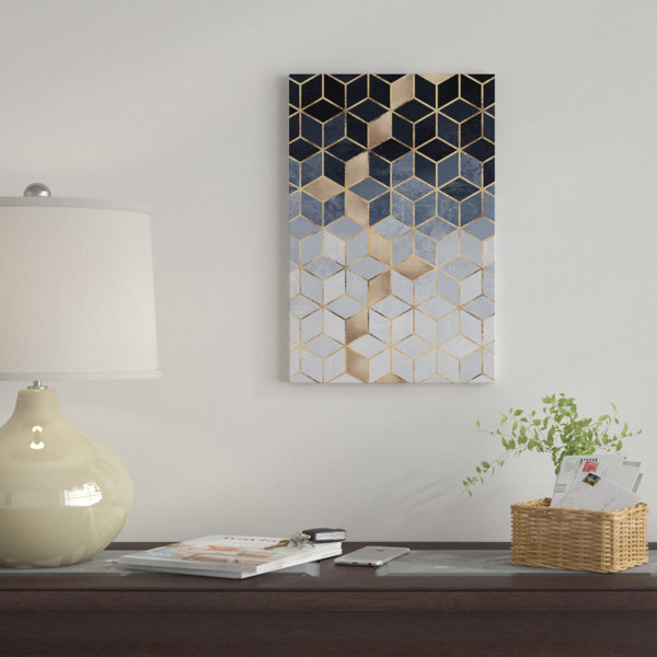 East Urban Home Soft Blue Gradient Cubes, Rectangular by Elisabeth